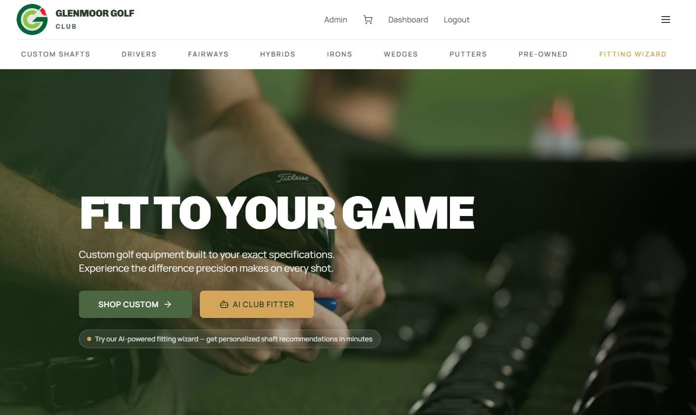 Glenmoor Golf Club homepage preview
